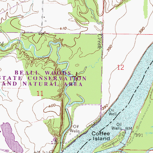 Topographic Map of Sugar Creek, IL