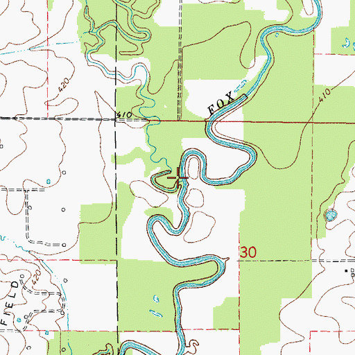 Topographic Map of Sugar Creek, IL