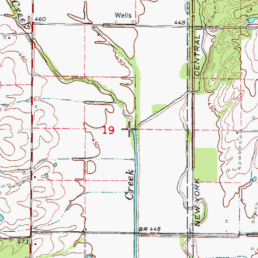 Topographic Map of Sugar Creek, IL
