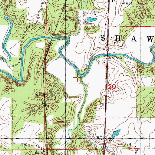 Topographic Map of Sugar Creek, IL