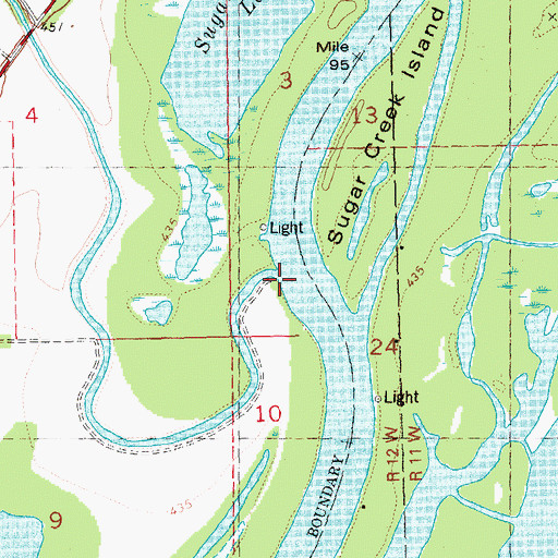 Topographic Map of Sugar Creek, IL