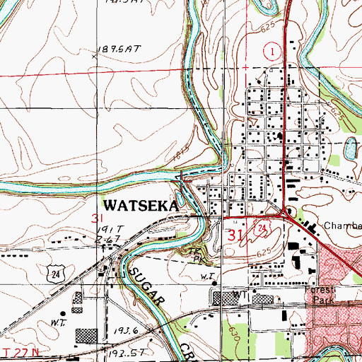 Topographic Map of Sugar Creek, IL