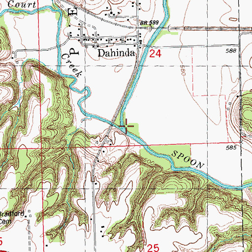 Topographic Map of Sugar Creek, IL