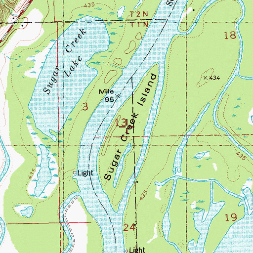Topographic Map of Sugar Creek Island, IL