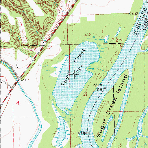 Topographic Map of Sugar Creek Lake, IL