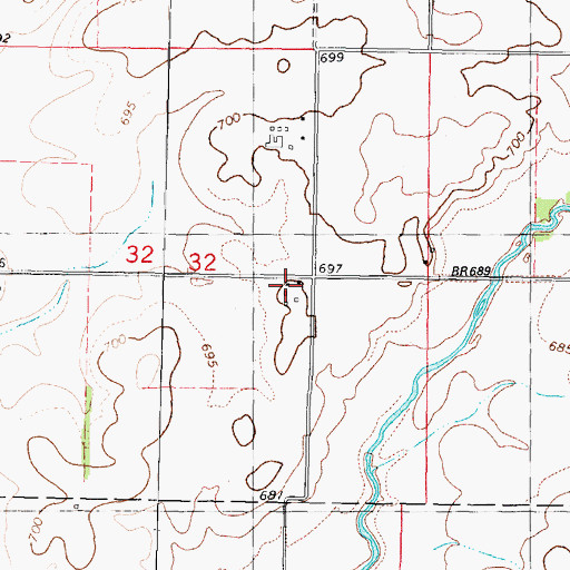 Topographic Map of Sugar Creek School (historical), IL