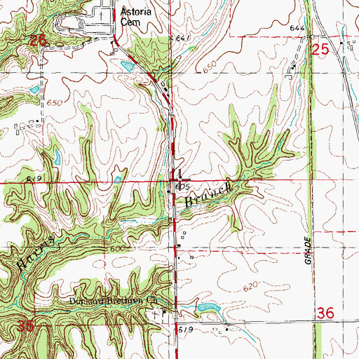 Topographic Map of Sugar Grove Church (historical), IL