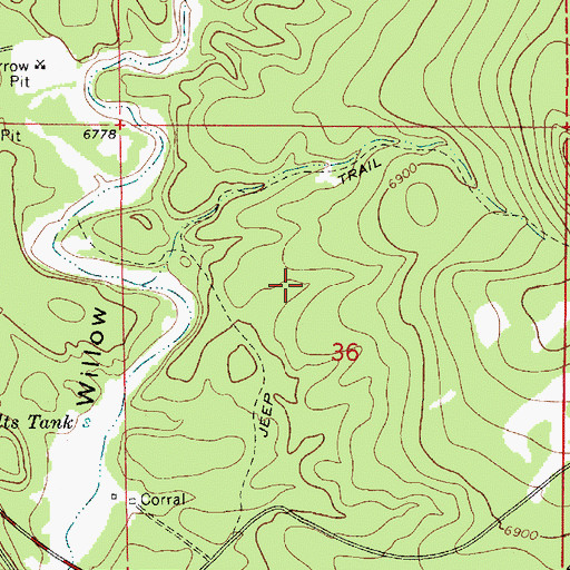 Topographic Map of Deer Tank, AZ