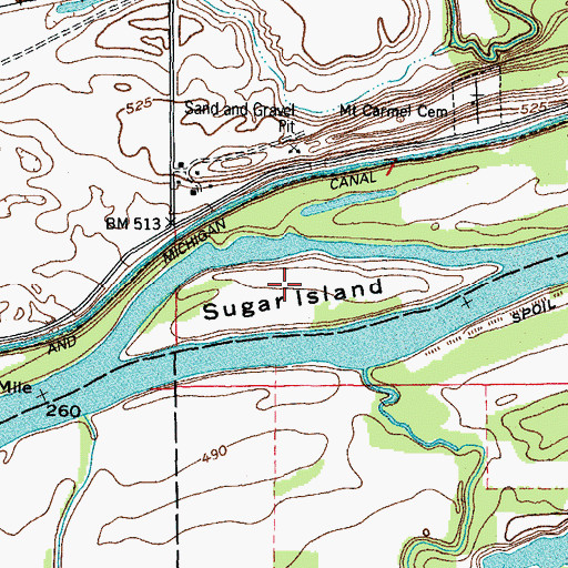 Topographic Map of Sugar Island, IL