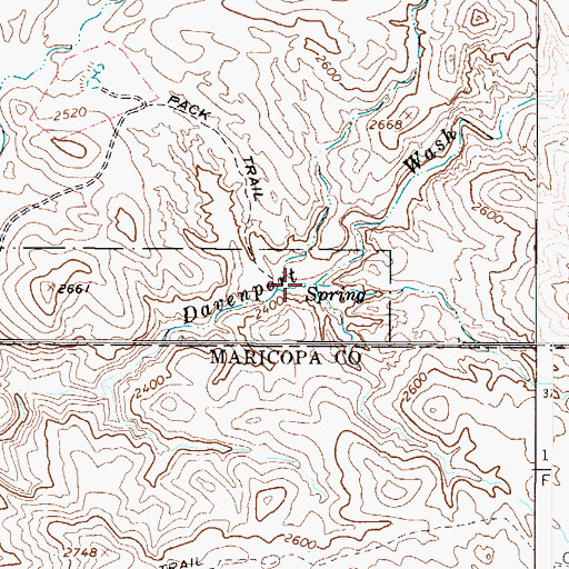 Topographic Map of Andrea Spring, AZ