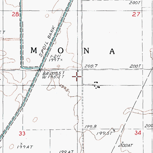 Topographic Map of Sullivan School (historical), IL