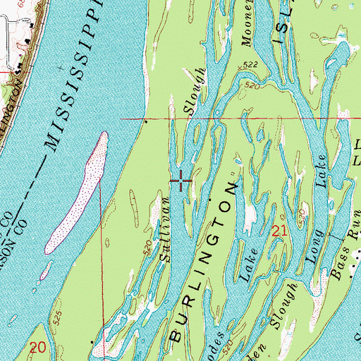 Topographic Map of Sullivan Slough, IL