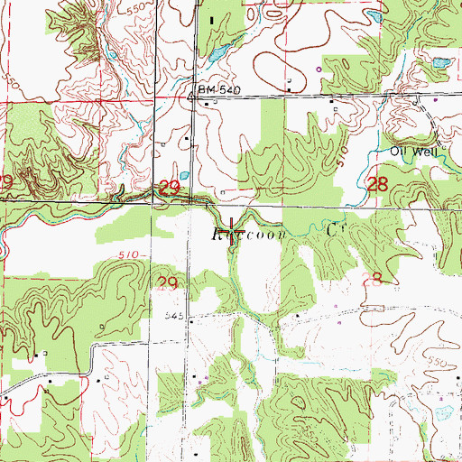 Topographic Map of Sulphur Creek, IL