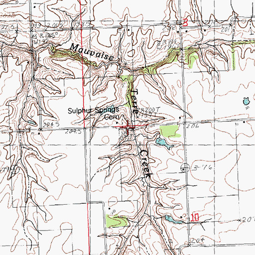 Topographic Map of Sulphur Spring School (historical), IL