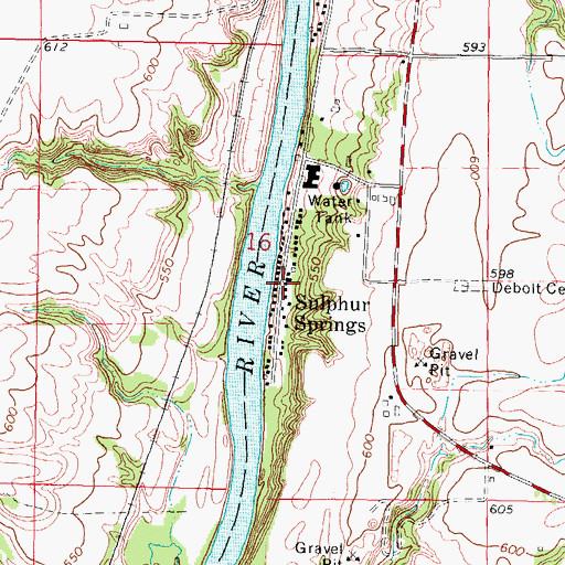Topographic Map of Sulphur Springs, IL