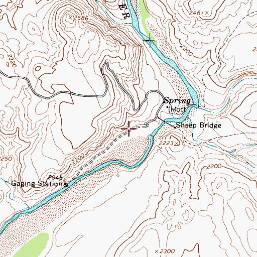 Topographic Map of Sheep Bridge Recreation Site, AZ