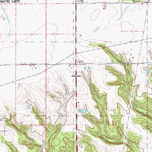 Topographic Map of Sulphur Springs School (historical), IL