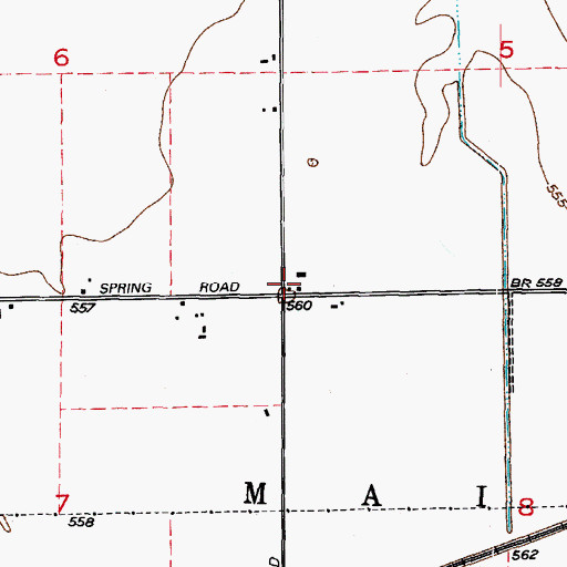 Topographic Map of Sulphur Springs School (historical), IL