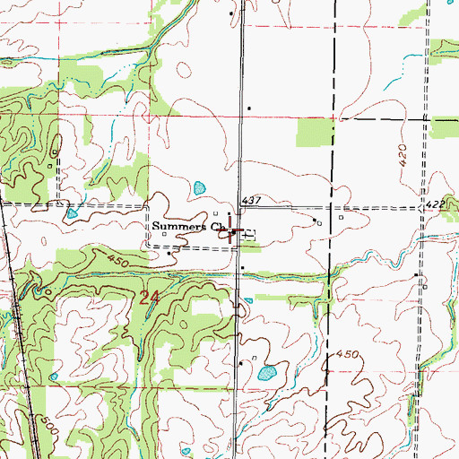 Topographic Map of Summers Church, IL