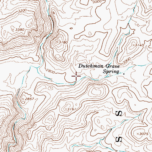 Topographic Map of Lower Dutchman Grave Spring, AZ