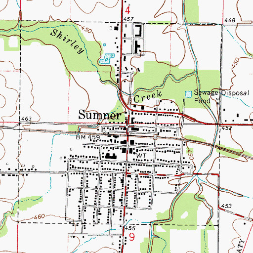 Topographic Map of Sumner, IL