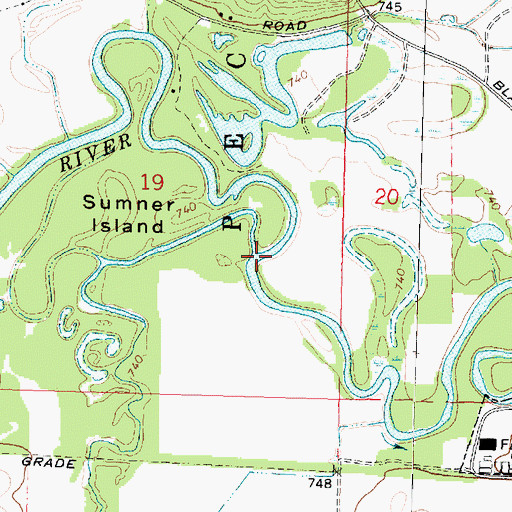 Topographic Map of Sumner Creek, IL