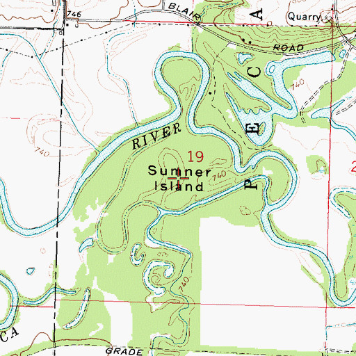 Topographic Map of Sumner Island, IL