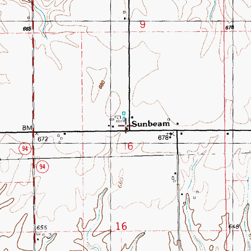 Topographic Map of Sunbeam, IL