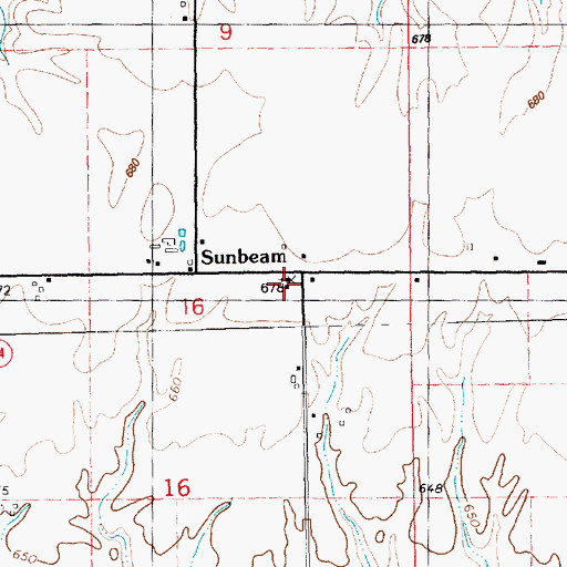 Topographic Map of Sunbeam United Presbyterian Church, IL