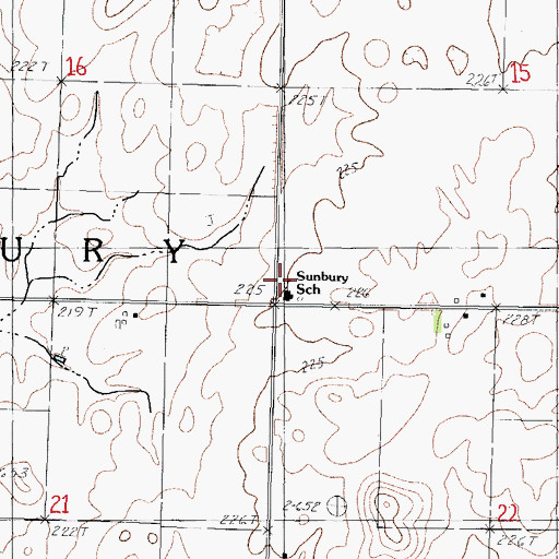 Topographic Map of Sunbury School, IL