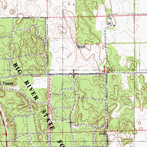 Topographic Map of Sunny Grove School (historical), IL