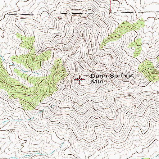 Topographic Map of Dunn Springs Mountain, AZ