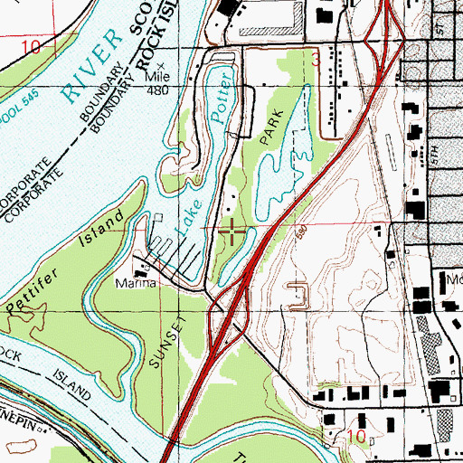 Topographic Map of Sunset Park, IL