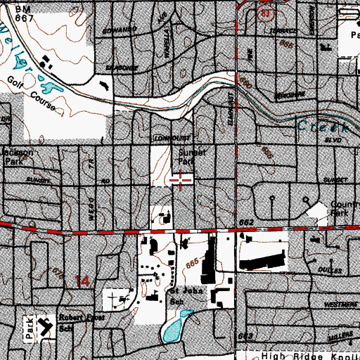Topographic Map of Sunset Park, IL
