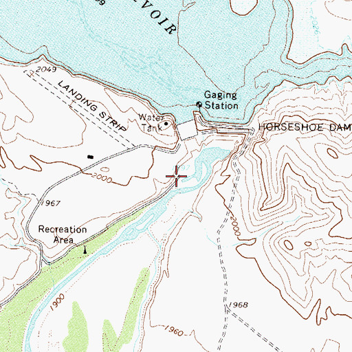 Topographic Map of Fishermans Point Recreation Area, AZ