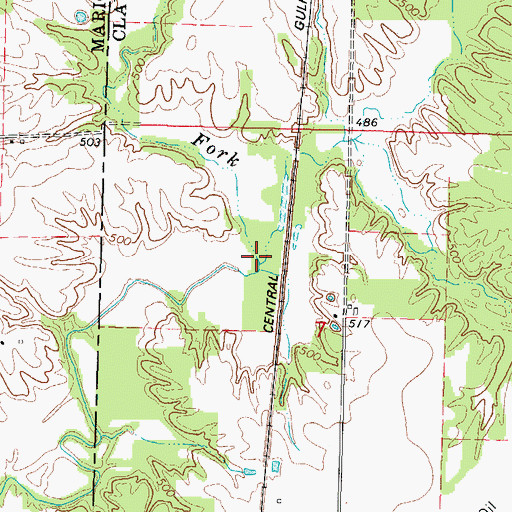 Topographic Map of Sutton Creek, IL