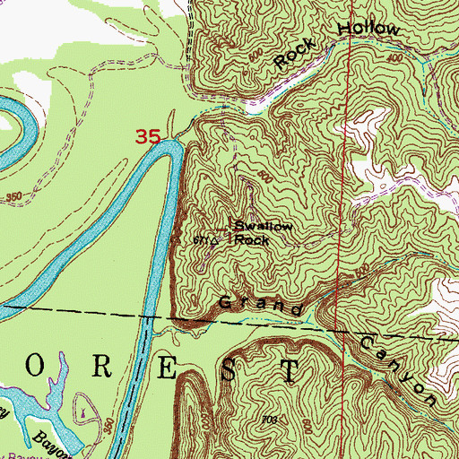 Topographic Map of Swallow Rock, IL