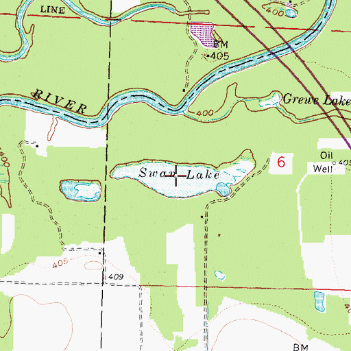 Topographic Map of Swan Lake, IL