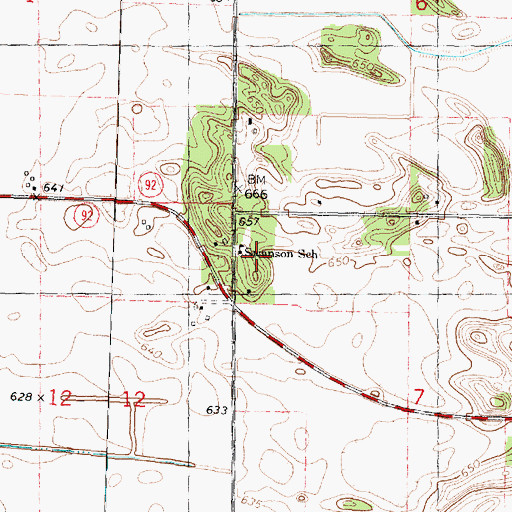 Topographic Map of Swanson School, IL