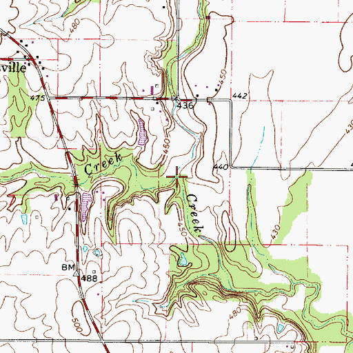 Topographic Map of Sweet Creek, IL