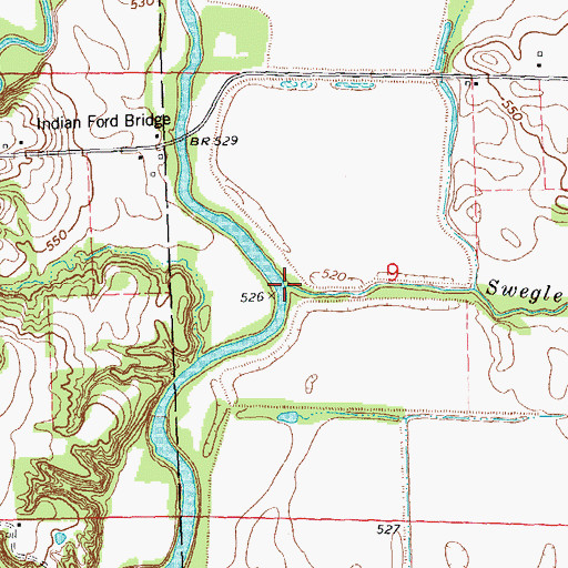 Topographic Map of Swegle Creek, IL