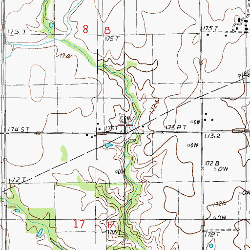 Topographic Map of Swick Cemetery, IL