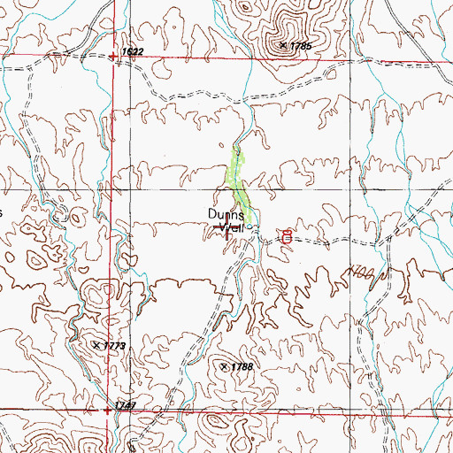 Topographic Map of Dunns Well, AZ
