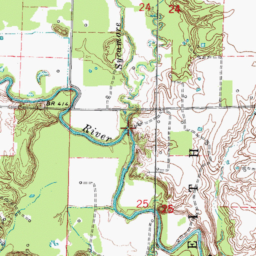 Topographic Map of Sycamore Creek, IL