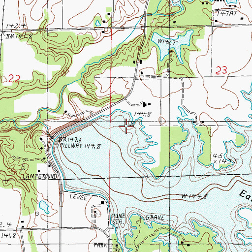 Topographic Map of Sylvan Iris School (historical), IL