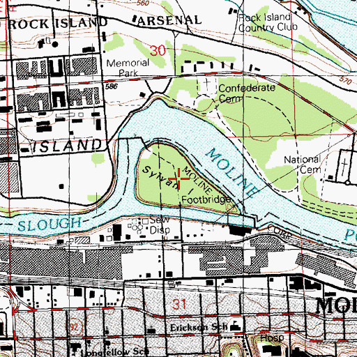 Topographic Map of Sylvan Island, IL