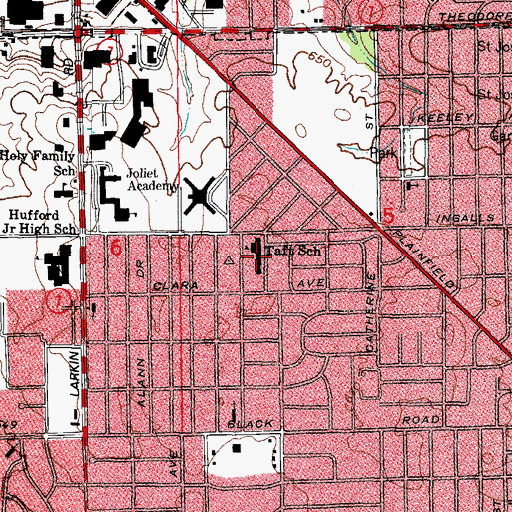 Topographic Map of Taft Elementary School, IL