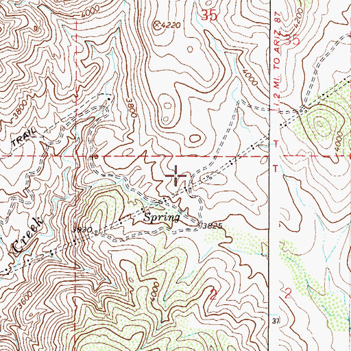 Topographic Map of Alder Spring, AZ