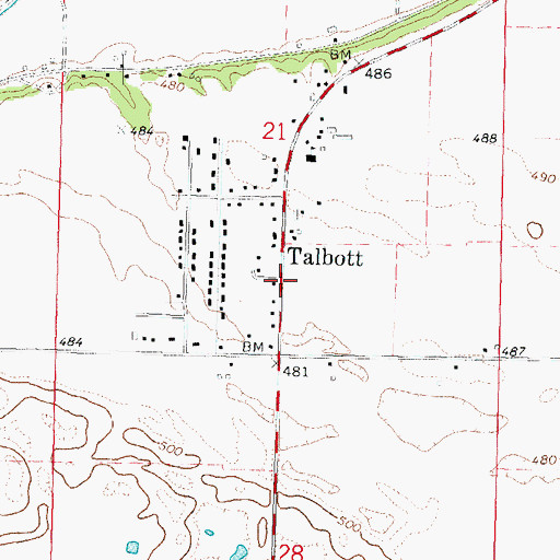Topographic Map of Talbott, IL