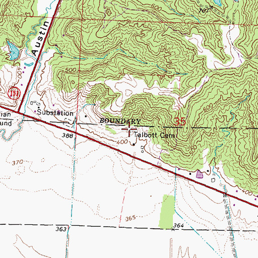Topographic Map of Talbott Cemetery, IL